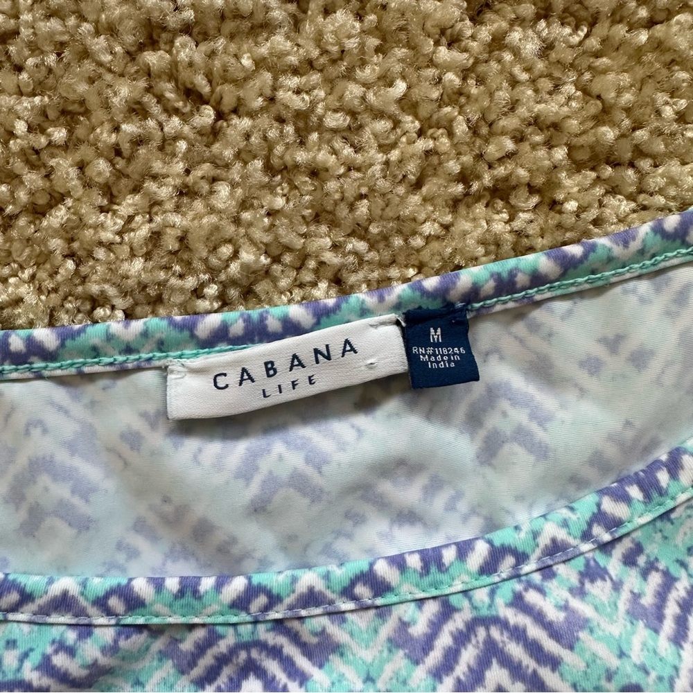 Cabana Life Aqua and Lavender Patterned Midi Dress - Picture 4 of 8